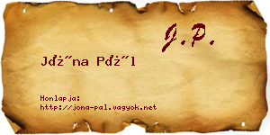 Jóna Pál névjegykártya